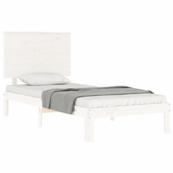 Acheter Maison Chic Cadre/structure de lit avec tête de lit pour adulte - Lit Moderne Chambre blanc simple bois massif -MN95924