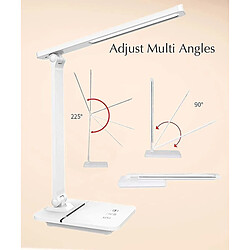 Universal Lampe de table à LED réglable 3 mode lumière réglable luminosité port USB cellule(blanche)