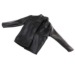 Manteau Veste en Cuir PU Noir 1/6 Echelle Masculine Vêtements Pour 12 '' Figurines Poupées pas cher