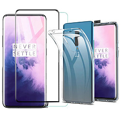 Xeptio OnePlus 7 verre trempé protection écran vitre Full cover noir ET coque transparente 