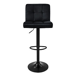 ML-Design Lot de 6 tabourets de bar rembourrées en velours noir chaise réglable en hauteur