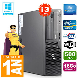 PC Fujitsu Esprimo E500 E85+ SFF Core I3-2100 RAM 16Go Disque 500Go Wifi W7 · Occasion 