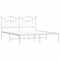 Acheter Maison Chic Lit adulte 160x200cm- Cadre de lit métal avec tête de lit pour chambre blanc -MN66785