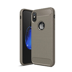 Coque de protection brossée haut de gamme Carbon Fiber tpu Apple iPhone X 5.8 pouces grise - Accessoires pochette XEPTIO : Exceptional case for iPhoneX 