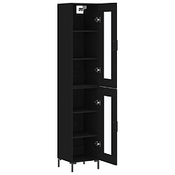 Avis vidaXL Buffet haut Noir 34,5x34x180 cm Bois d'ingénierie