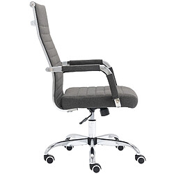 Decoshop26 Fauteuil de bureau sur roulettes confortable hauteur réglable en tissu gris cadre métal chromé BUR10577