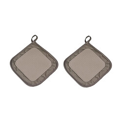 Douceur D'Interieur Lot de 2 maniques en polycoton et silicone - 19 x 19 cm - Cuistot - Taupe Manique antidérapant 19x19 CUISTOT taupe