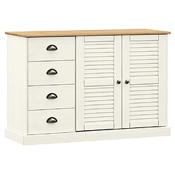 Maison Chic Buffet commode,console avec tiroirs pour rangement VIGO 113x40x75 cm blanc bois massif de pin -MN21495