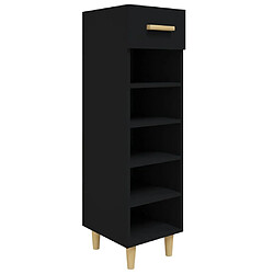 vidaXL Armoire à chaussures Noir 30x35x105 cm Bois d'ingénierie