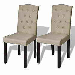 Maison Chic Lot de 2 Chaises à manger,Chaise pour cuisine,Solide Structure poil de chameau tissu -MN59987