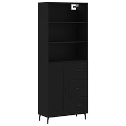 Maison Chic Buffet,Meuble de Rangement,commode pour salon,Cuisine Noir 69,5x34x180 cm Bois d'ingénierie -MN84811