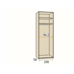 Avis Inside 75 Armoire 250,4 x 240 5 portes 5 tiroirs caisse Habana façade Habana Blanc laquée