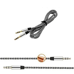 Acheter Universal Stock3.5 mm mâle à mâle Téléphone Nylon Stéréo Stéréo Aux Câble audio