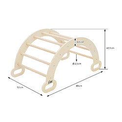 Arc à grimper pour enfants 89x52x45,5 cm Naturel en bois Joyz