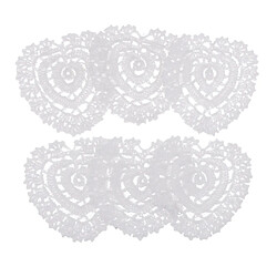 Napperon dentelle de table nappe ciselée crochet 6pcs Nappe Table en Coton Napperon Dentelle Tricoté Décoration de Table Salle à Manger