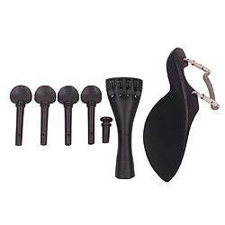 Pièces pour violon Chin Rest Mentonnière + Chevilles + Tailpiece + Embout + Gut + Pince Kit d'Accessoires pour 4/4 Violon