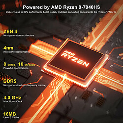 GEEKOM A7 Mini PC, AMD Ryzen 9 7940HS 8 cœurs jusqu'à 5,2 GHz, 32 Go DDR5 5600 MHz RAM 2 To SSD