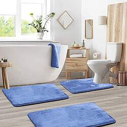 LUUCOZK Tapis de bain antidérapants absorbants à séchage rapide pour salle de bain - Bleu trésor-40 x 60cm 