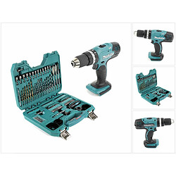 Makita DHP 453 Z Perceuse-visseuse à percussion sans fil 18V 42Nm + Jeu de 100 embouts, perceuses et clés à douille