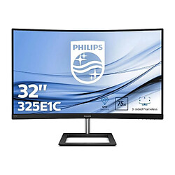 Ecran PC incurve - PHILIPS 325E1C - 32 2K WQHD - Dalle IPS - 4ms - 75Hz - VGA / HDMI / DisplayPort - FreeSync