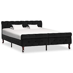 vidaXL Cadre de lit sans matelas noir velours 140x200 cm