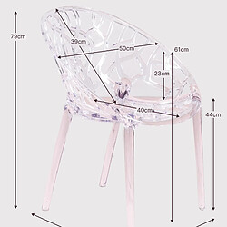 Nest Dream Chaise design en plastique polycarbonate transparent adaptée à l'extérieur - Chrystal pas cher