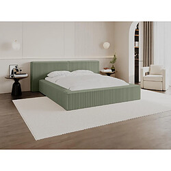 Acheter Lit coffre 180 x 200 cm - Velours côtelé - Vert + Matelas - TIMANO de Pascal Morabito