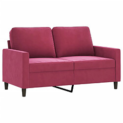 vidaXL Canapé à 2 places Rouge bordeaux 120 cm Velours