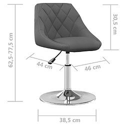 vidaXL Chaises pivotantes à manger lot de 4 Gris foncé Velours pas cher