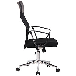 Decoshop26 Fauteuil de bureau sur roulettes forme ergonomique hauteur réglable pivotant en maille noir BUR10588