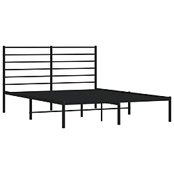 Maison Chic Lit adulte - Cadre de lit métal avec tête de lit,Structure du lit Contemporain pour chambre noir 140x190 cm -MN46575 pas cher