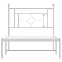 Maison Chic Cadre/structure de lit métal et tête de lit pour adulte - Lit Moderne Chambre blanc 90x200 cm -MN46254 pas cher