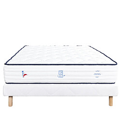 LUXURY LITERIE Ensemble matelas Patriote 90x190 cm + sommier blanc ep 13cm •Dimensions du couchage: 90x190 cm •Type de matelas: ressorts ensachés, memosoft100 •Epaisseur du matelas: 27 cm •Matelas livré roulé compressé •Traitement de protection: Anti-acarien, Anti-bactérien, Hypoallergénique •Revêtement-Coutil certifié Oeko-tex®