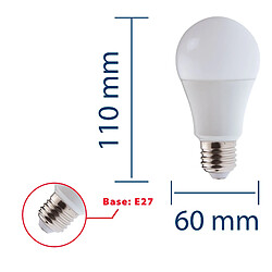 Avis VELAMP Ampoule LED SMD, standard A60, 11W / 1055lm, culot E27, 3000K