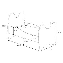 Acheter HT MEUBLES Lit enfant fille mouna avec tiroir matelas et cadre inclus