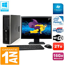 PC HP Compaq Pro 6200 SFF Ecran 27" Intel G840 16Go 2To Graveur Wifi W7 · Occasion 