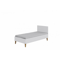 Lit blanc Kubi sans tiroir, sans matelas 180/80