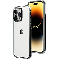 RHINOSHIELD Clear Compatible avec [iPhone 14 Pro Max] Résiste au jaunissement, Haute Transparence, Coque de Protection Personnalisable Clear - Contour objectifs Photo Noir