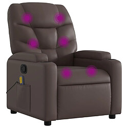 Maison Chic Fauteuil de massage inclinable,Fauteuil luxe de relaxation Marron Similicuir -MN33045