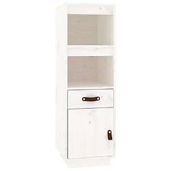 Maison Chic Buffet,Meuble de Rangement,commode pour salon,Cuisine Blanc 34x40x108,5 cm Bois massif de pin -MN78009