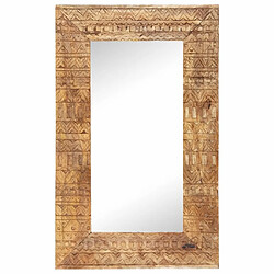 vidaXL Miroir sculpté à la main 80x50x2,5 cm bois de manguier solide