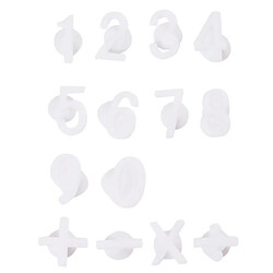 Acheter 14pcs Verre Numérique étiquette Vin Tasse Tag Marqueur Identifiant Ventouse Décor Blanc