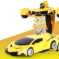 Enfants Jouets Transformateur RC Robot Jouet Modèle De Voiture Télécommande Voiture Cadeau Jaune