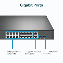 Commutateur Gigabit 18 ports TP-LINK TL-SG1218MP avec 16 ports PoE + 2 ports SFP pas cher