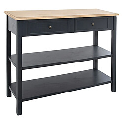 Pegane Console gris foncé de 2 tiroirs - L.110 x l.40 x H.85 cm