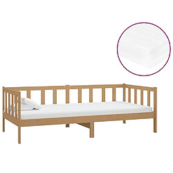 Maison Chic Lit de jour Lit d'invité et matelas, Lit de repos pour Salon Chambre,Canapé-lit 90x200cm Marron miel Bois de pin massif -MN27005