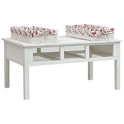 Avis vidaXL Table basse Blanc 99,5x60x48 cm Bois