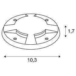 Cache 4 fenêtres rond en inox 316 SLV SMALL PLOT pour encastré de sol pas cher