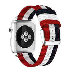 Shot Bracelet Nylon 38/40mm pour IWATCH Serie 3 APPLE Confortable Sport Tissu (BLEU/BLANC/ROUGE) 