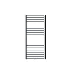 ECD Germany Radiateur Design Sahara Non Electrique - 600 x 1200 mm - Chrome - Connexion Central - sans Kit de Raccordement - Forme Droit - avec Kit de Montage Mural - Sèche-Serviettes Salle de Bain